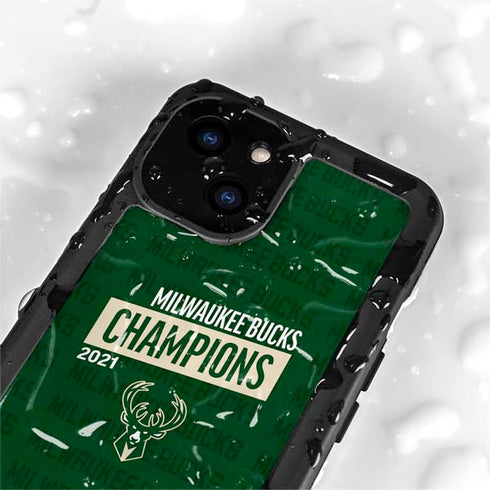 NBA Milwaukee Bucks 2021 Champions iPhone 15 Waterproof Case